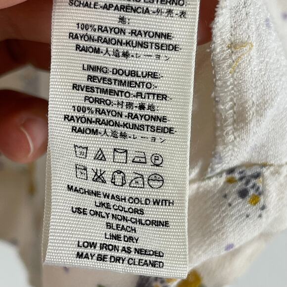 Free People Tegan Dress Womens 0 Ivory Floral Print Mini 3/4 Sleeve Boho Fairy - Picture 9 of 13